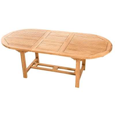 DEOKORK Zahradní oválný stůl SANTIAGO 160/210 x 100 cm (teak)