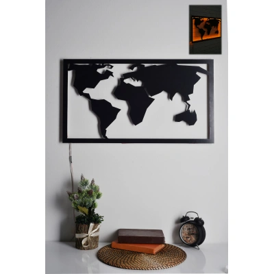 Nástěnná dekorace s LED podsvícením WORLD MAP 2