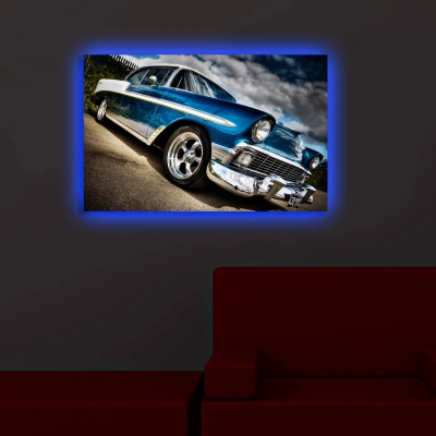 Nástěnný obraz na plátně CHEVROLET BEL AIR s led osvětlením 45 cm